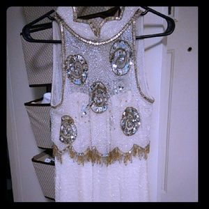 Stunning Nite Line Silk Beaded Dress